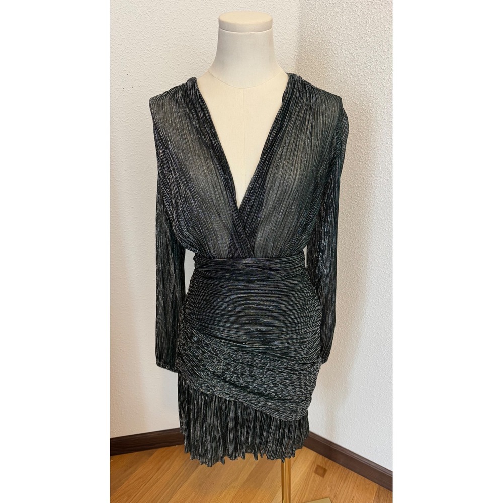 Maje Rayane Lurex Pleated Mini Dress - Picture 3 of 8